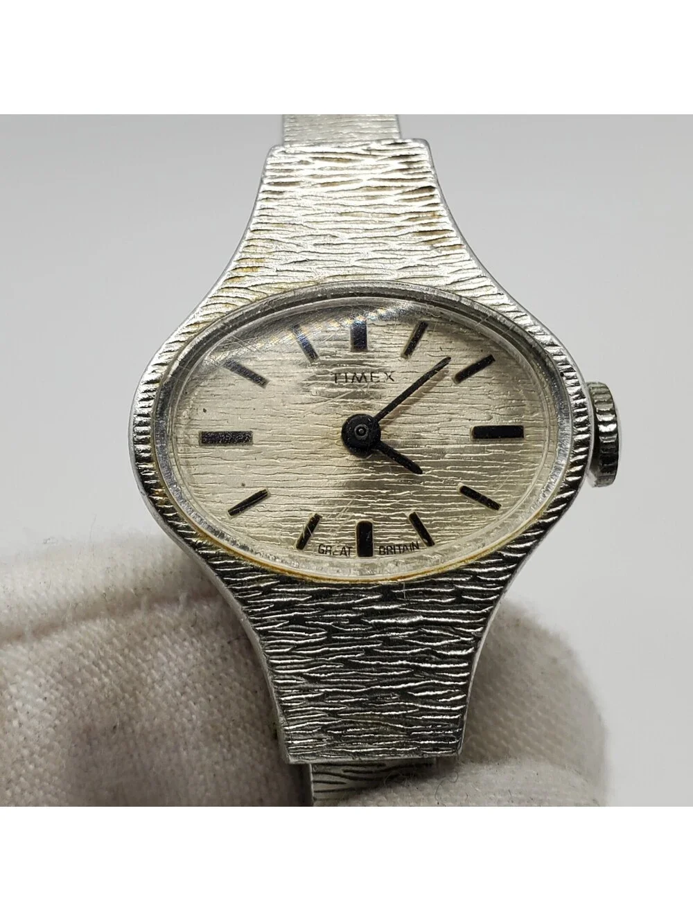 Vintage Timex Mechanical Cuff Band Watch Women For Parts Or Repair